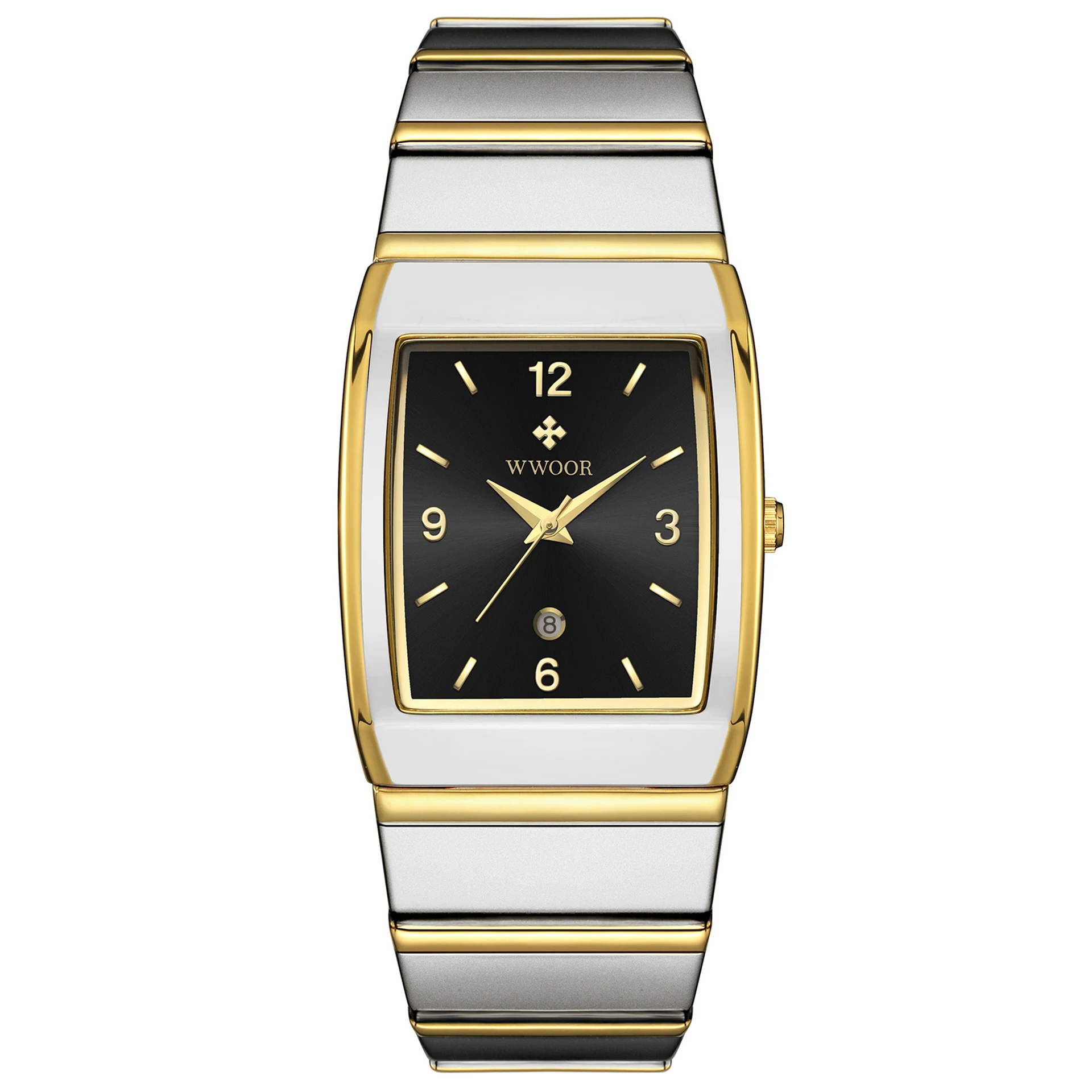 

Luxury Men Watch Simple Style Square Dial Gold Black Reloj Mens Quartz Wristwatch Classic Golden Watches Business Man Hour Clock