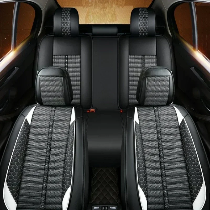 لنيسان تيتان غطاء مقعد السيارة بو الجلود الكتان تقسم غطاء مقعد كامل ناعم ومريح ومقاوم للاهتراء #2