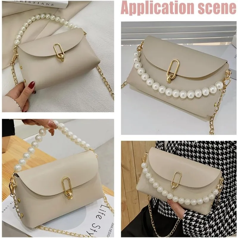 DIY PU Leather Shoulder Bag Making Kit Handmade Sewing Handbag Making All Materials with Pearl Bag Handle DIY Crossbody Bag