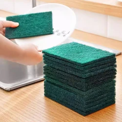 10Pcs/ Pack Double Sided Scrub Pad Sponge Scrubbers Multi-Purpose Cleaning Cloth Kitchen Oil Removal Pan Pot Pads Dishrag