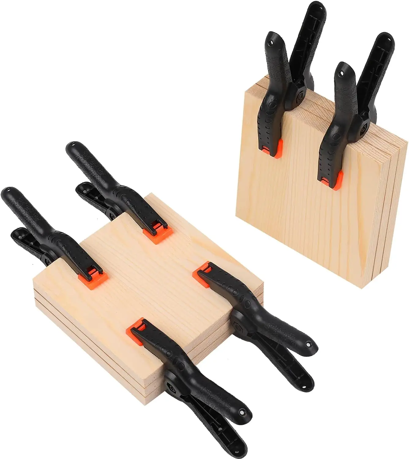 2pcs Heavy Duty Adjustable Nylon Plastic Clamps, Woodworking Clips for Crafts, Backdrop & Photography Studio Stand