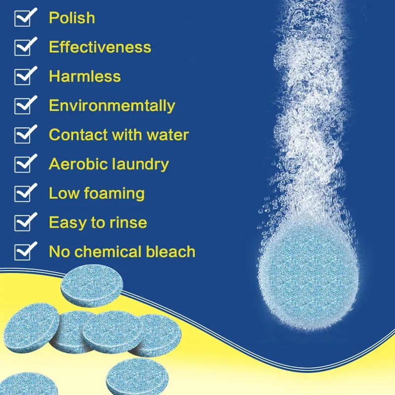 5/100PCS Car Windshield Cleaner Car Effervescent Tablet Glass Water Solid Cleaner Universal Automobile Accessories Spray Cleaner