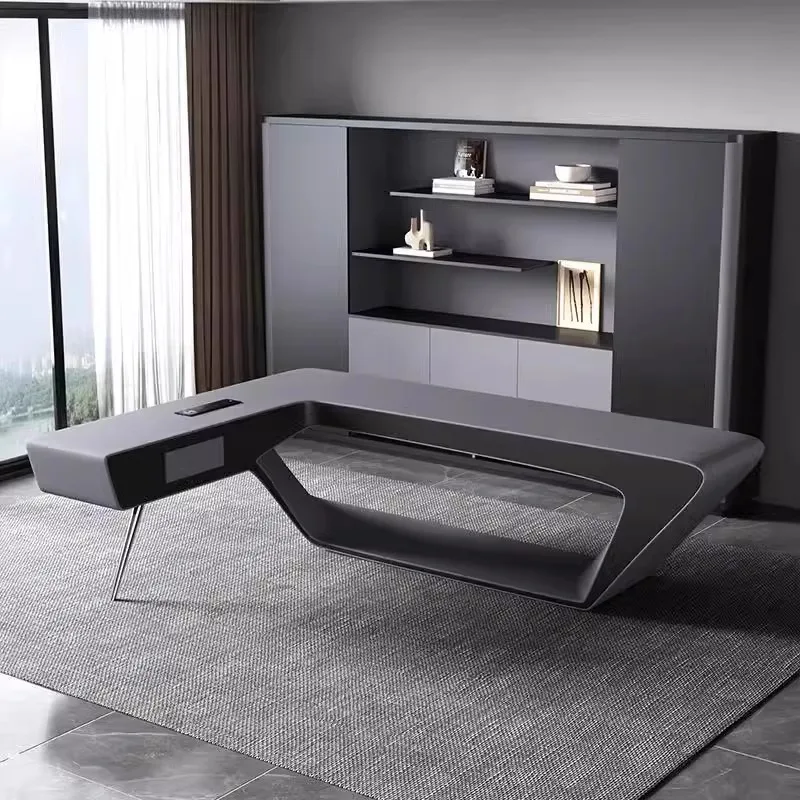 IY* Modern Luxury Extendable Wooden Executive Office Desk for Home and Office Use Hospital Setting