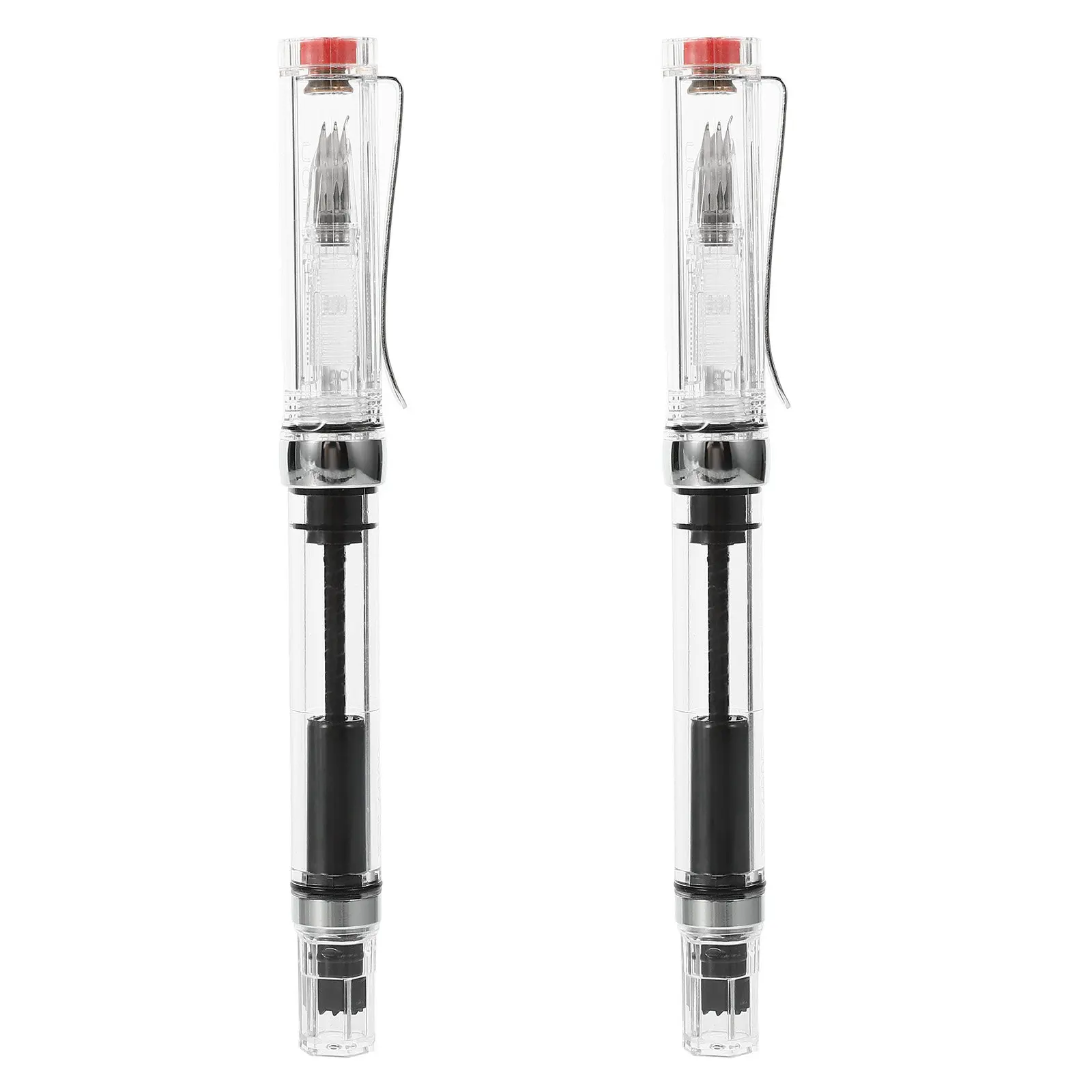 

2Pcs Ink Fountain Pen Plastic Comfortable Grip for Calligraphy Practice Office School Writing Pen Calligraphy Pens