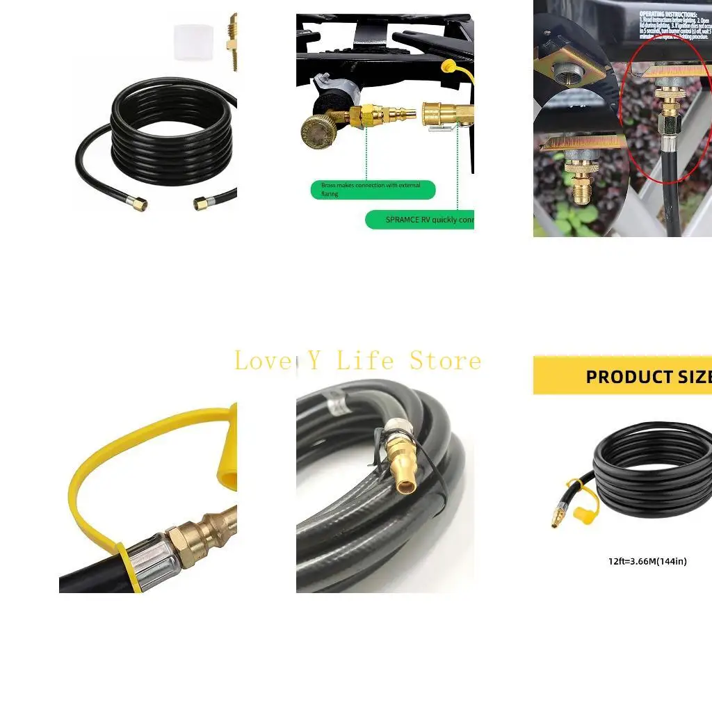 

L74C 5ft Propane Supply Hose POL Connectors to Inverted Male Flares Portable Accessory for Efficient Camping and Grilling