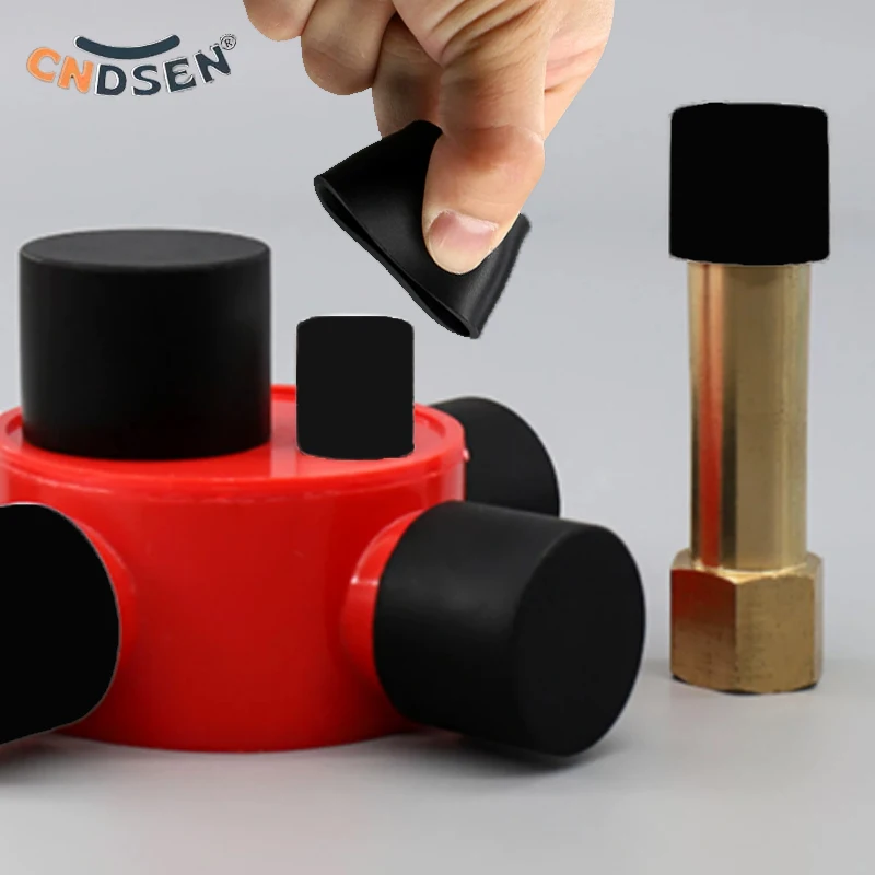 3~56.5mm Black Silicone Rubber Round Pipe End Cap Anti-Slip Bottom Blanking End Protection Cover Round Dust Seal End Cap