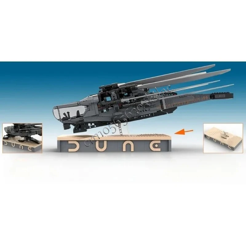 374 Uds. Moc Ideas Dune Ornithopter soporte de exhibición bloques de construcción para 10327 montaje de ladrillos de construcción para regalos de niños