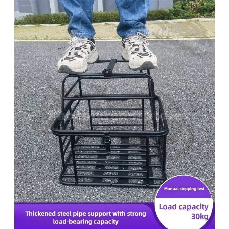 ZHAYA  Extra Large Pet Carrier Cargo Basket Bicycle Rear Basket with Lid Electric Bike Motorcycle Rear Seat Pet Dog Storage view 5