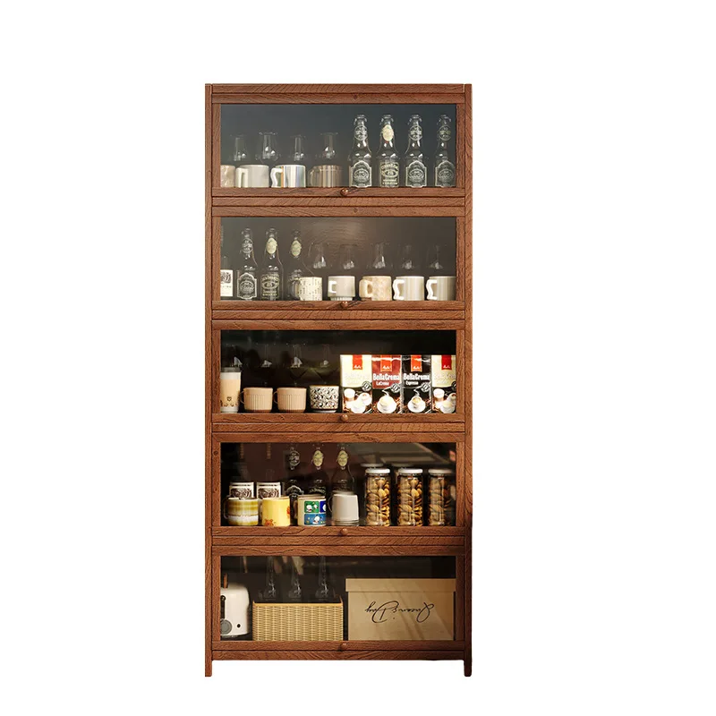

All solid wood wine cabinet against the wall living room rack display cabinet commercial Baijiu rack 2024 new home new Chinese s