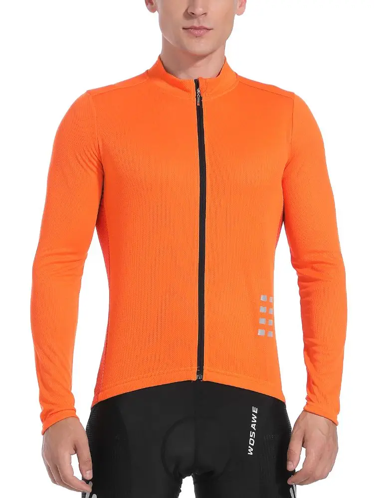 AliExpress WOSAWE Cycling Jersey Long Sleeve Zipper Sports Men's Cycling Shirt Summer Slim Fit Bicycle Clothing Man Cycling Clothing