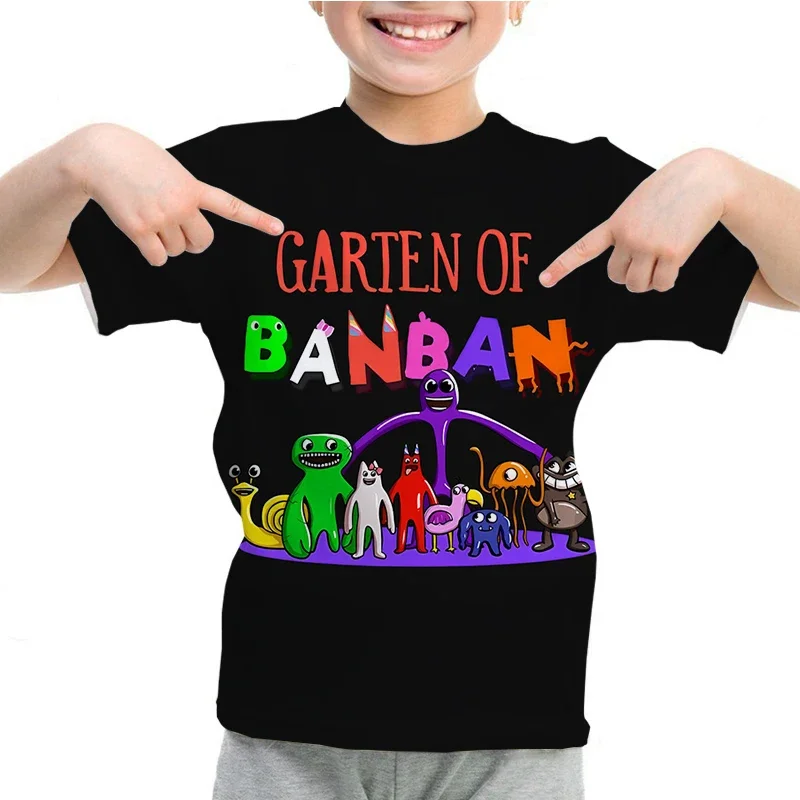 Summer Kids T-shirt Garten Of Banban T Shirt Boys Girls O-neck Casual Tops Tees Children Clothing Cartoon Short Sleeve T-Shirts