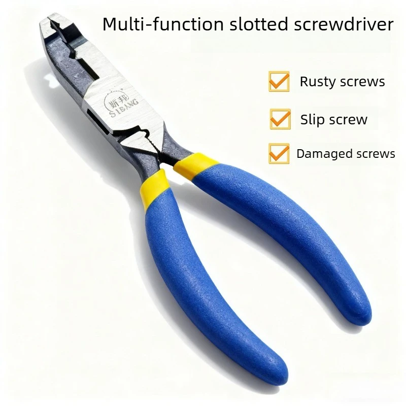 Multifunctional slip tooth pliers designed for special removal of nails and rusty screws in slip wire conditions affordable