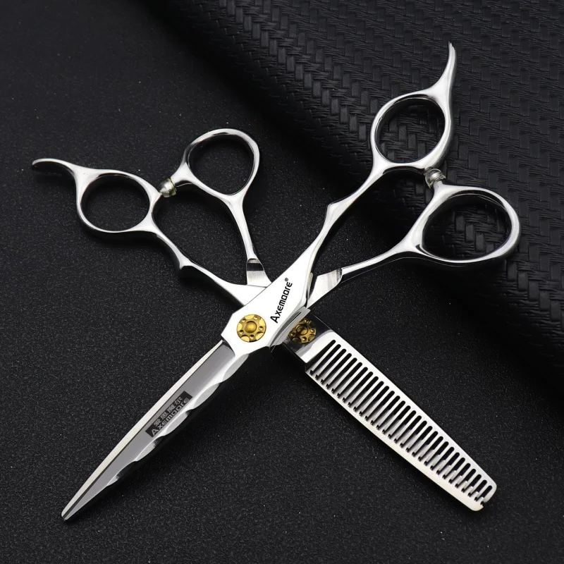 

Professional Barber Scissors 6'' Japan 440C Thinning Shears Douuble Side Teeth 15% Thinning Rate