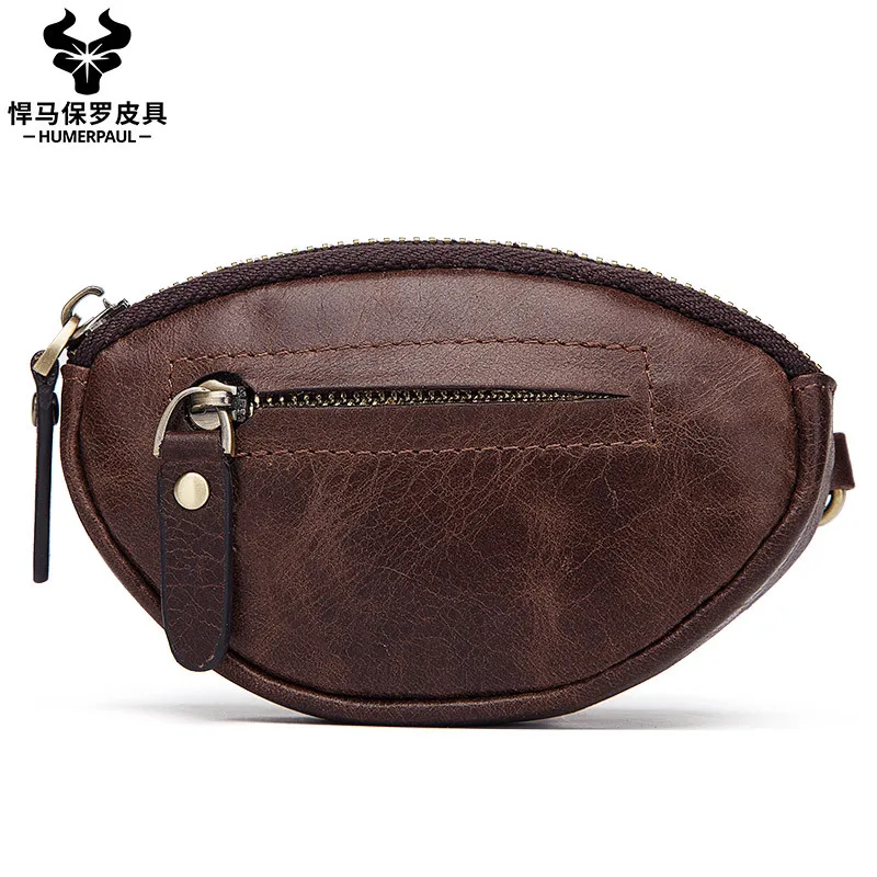 High quality genuine leather car key bag, fashionable and casual key bag, first layer cowhide key chain zipper coin purse