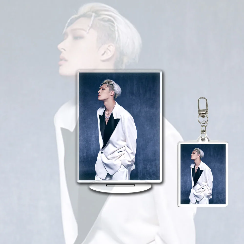 Kpop ATEEZ Album GOLDEN HOUR Keychain Standing Board 10CM Figure Printing Acrylic Pendant Keyring Yunho Mingi Jongho Fans Gift