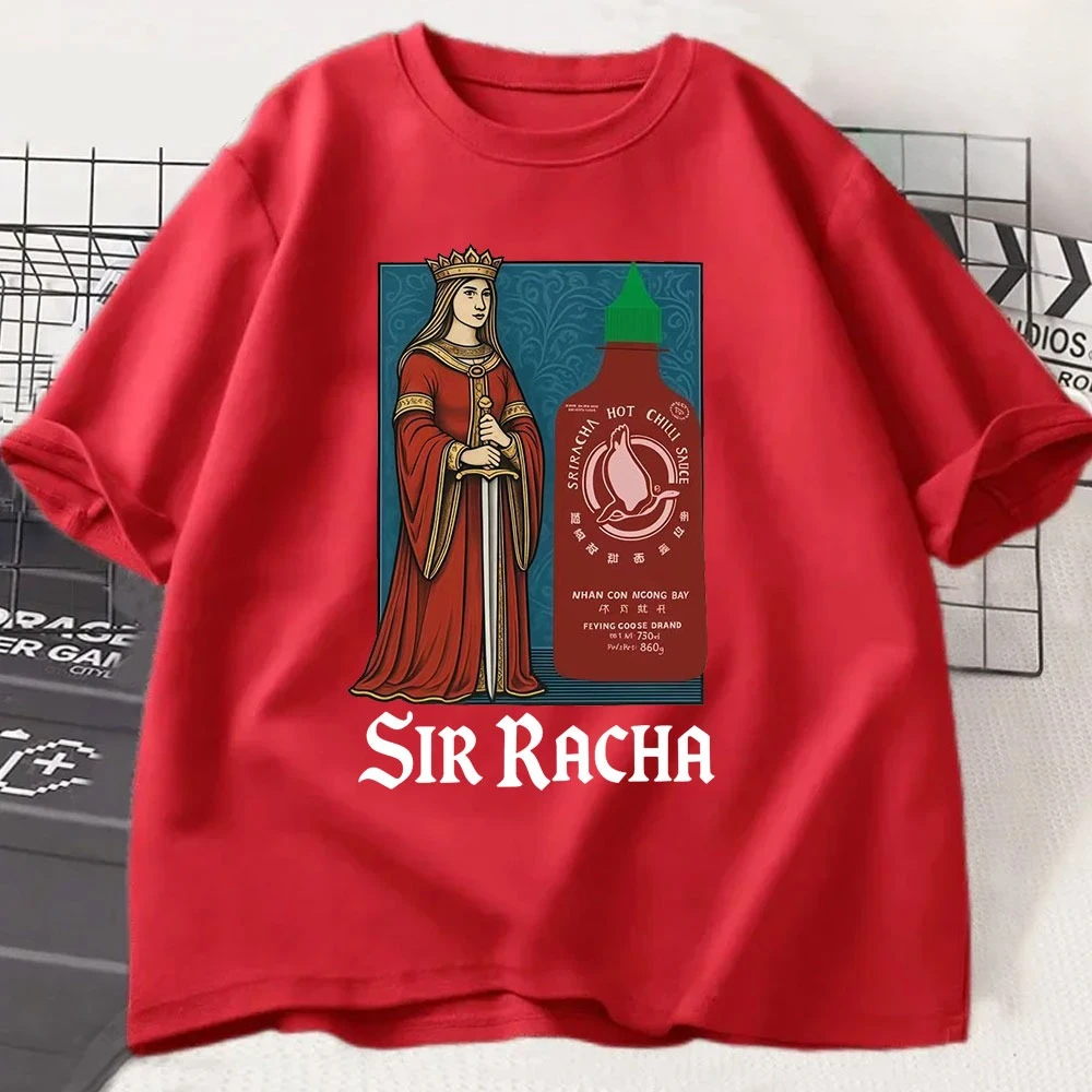 السير راشا مضحك ميمي صلصة الفلفل الحار تي شيرت الفكاهة الرجال النساء الملابس عادية القطن قصير الأكمام تي شيرت موضة خمر تي شيرت