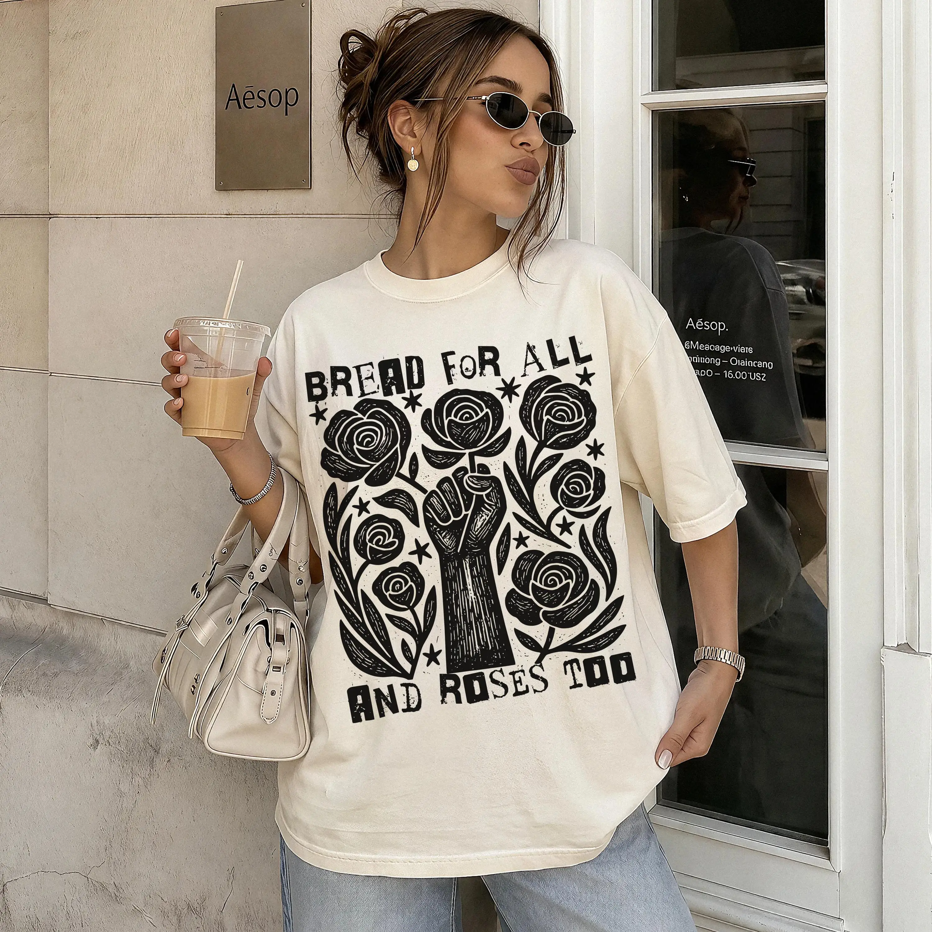 Bread and Roses Too Tee, Democratic Socialist Progressive Long Sleeve Tee, Social Justice Activist T Shirt
