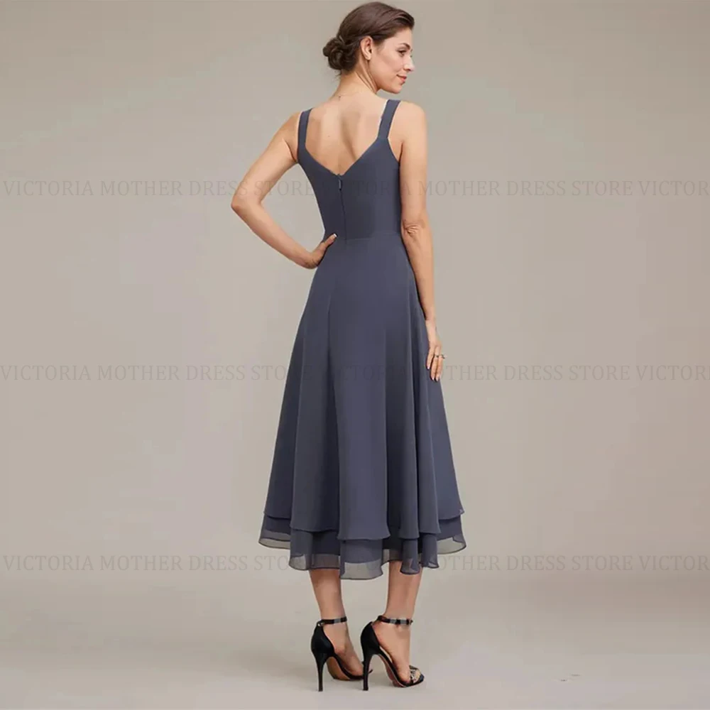 VICTORIA personalizado 2 piezas elegante vestido de madre de la novia encaje A-Line gasa vestido largo de invitados de boda vestidos de noche de fiesta