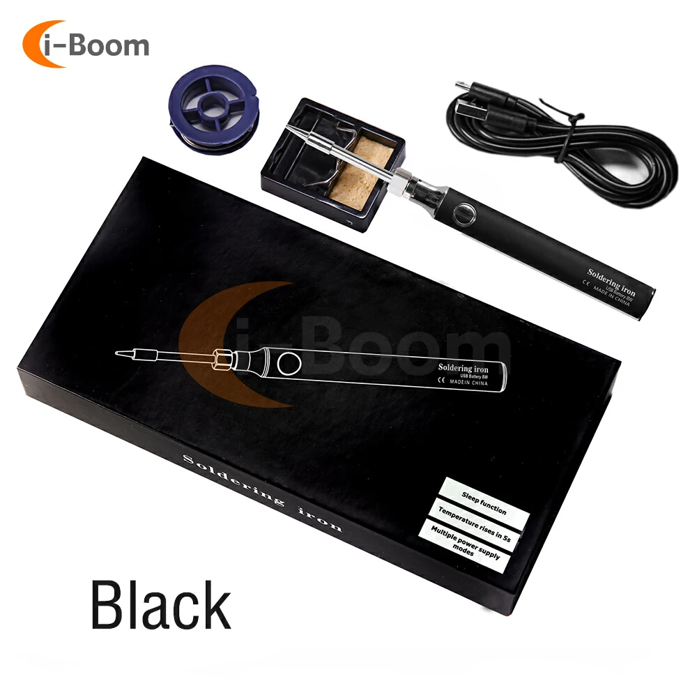 

DC5V 8W Electric Soldering Iron Kit Adjustable Temperature Soldering Iron Pen USB Rechargeable Portable Soldering Repair Tool
