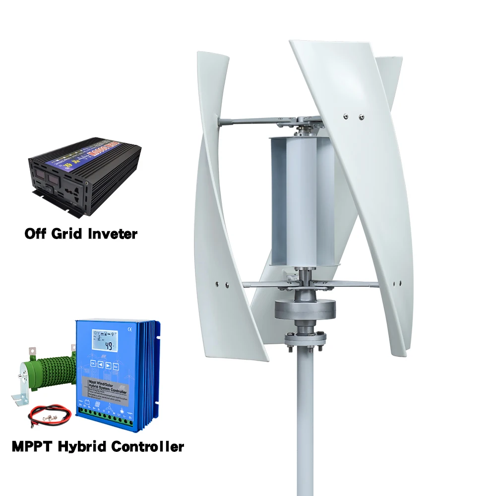 Windturbine Generator 2000W Kleine Gratis Energie Windenergie Windmolen Mini Permanente Maglev 12v 24v Met MPPT Controller