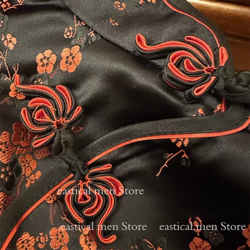 Vestido de sirvienta Lolita para niña, vestido Sexy de estilo chino, Cheongsams de Jacquard con brocado de seda, disfraz corto de Cosplay de Lolita, Mini Vestidos sexys