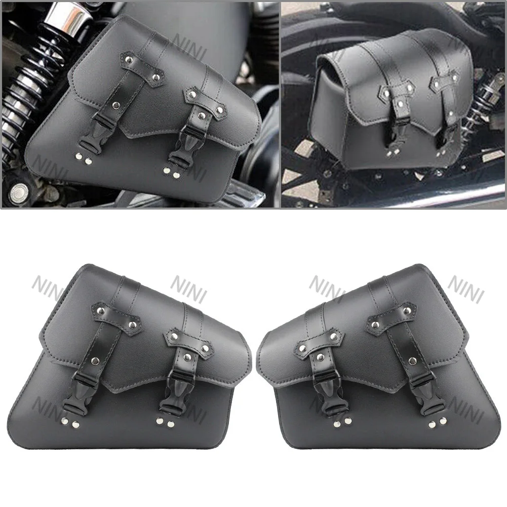 

Motorcycle For Harley-Davidson Sportster XL883 1200 For Honda Yamaha Kawasaki 2Pcs Universal Side Saddle Bags Left+Right