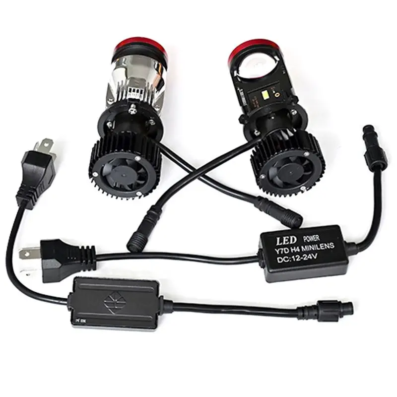 

AEF2-1Pair H4 Canbus Projector Lens Car Headlight Mini Lens LED Projector Bulb 6000K For Auto Motorcycle