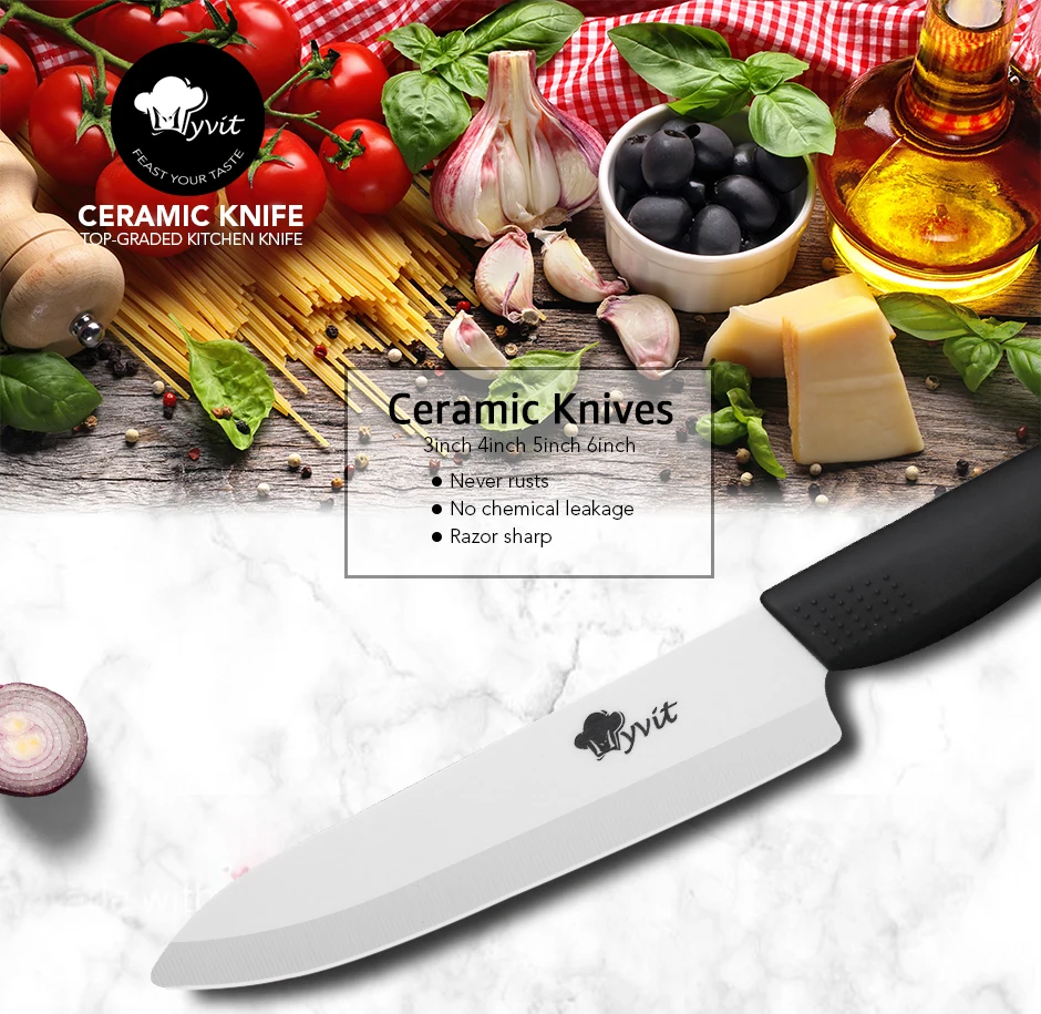 Ceramic Knives Set 3 4 5 6 Paring Utility Slicing Chef Bread Cutter+ Vegetable Peeler Zirconia White Blade Kitchen Knife