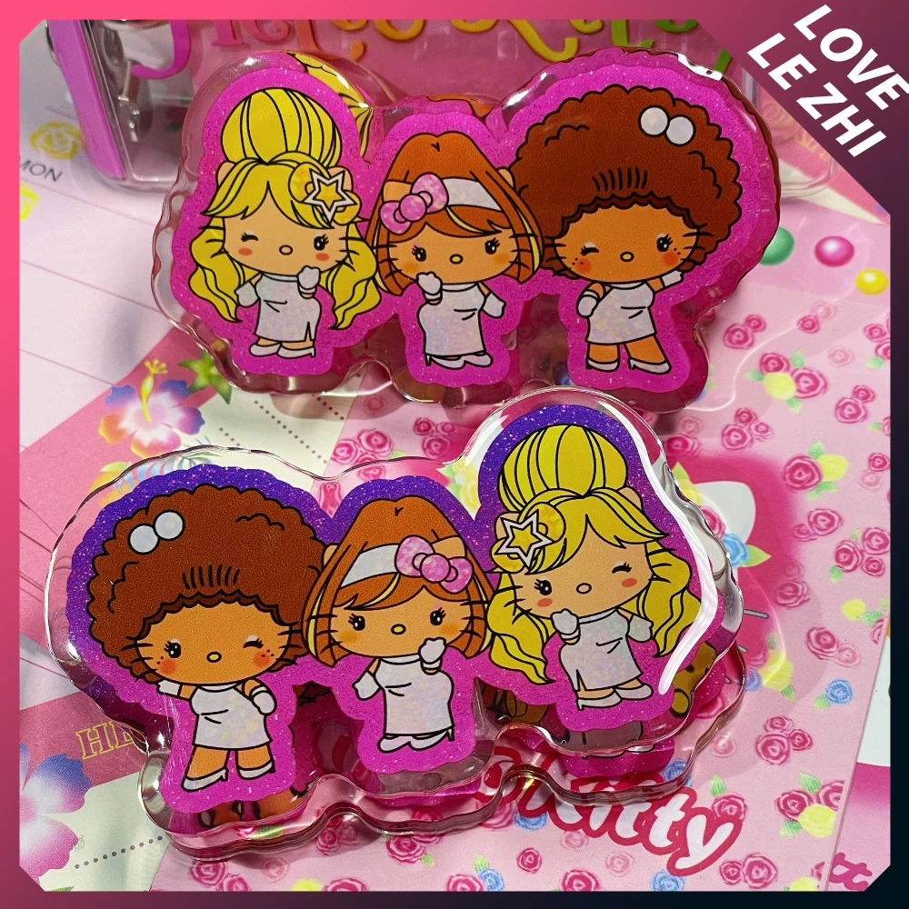 

Y2K Spice Girl Black Skin Kt Cat Hairpin Hair Accessories Vintage Beauty Hair Salon Purple Gradients Pink Acrylic Hairpin