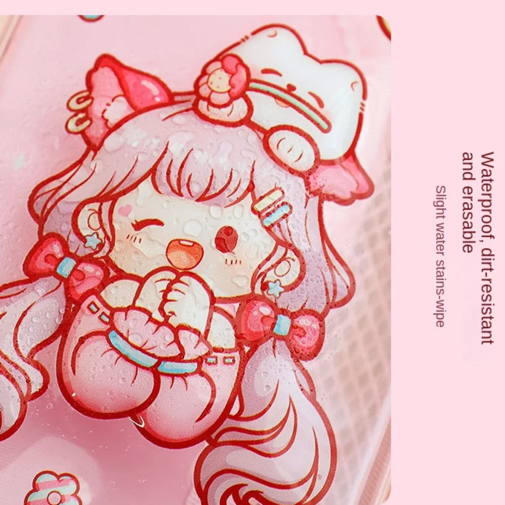 Girly Pet Pattern Pencil Bag Large Capacity Waterproof Transparent Pen Case Casual Multi-function Stationery Storage Pouch