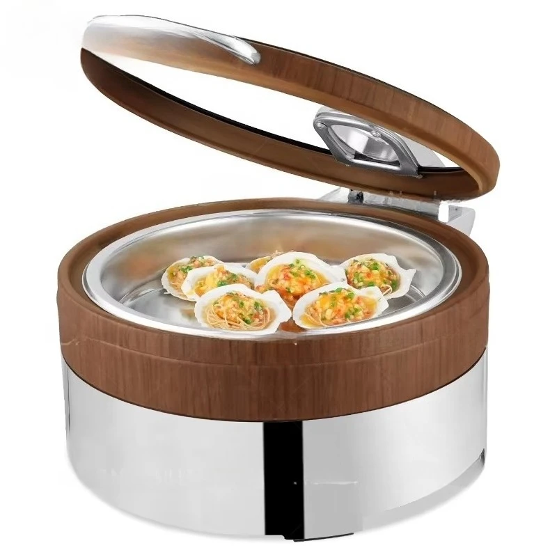 Restaurant Hotel Supplies New Design Sapele Wood Chafing Dish Hydraulic Electric Chafing Dishes for Catering
