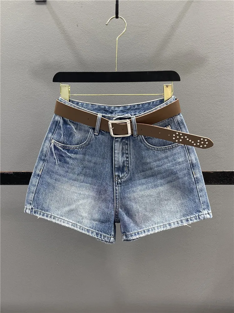 

Retro European Style Women's Denim Shorts Summer 2026 Loose Wide Leg Pants with Pockets Casual Loose Fit Hot Shorts