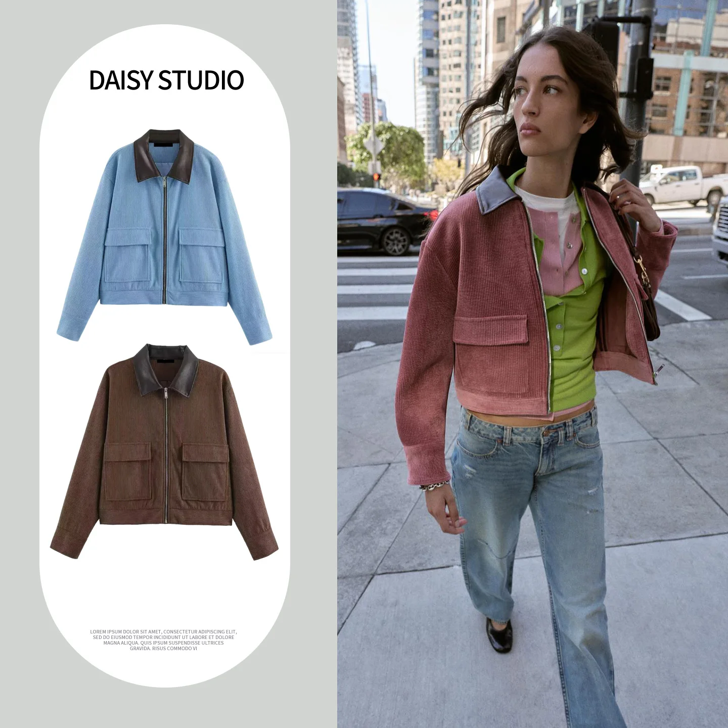 

Spring New Arrival Women's Commuter Style Zipper PU Leather Effect Collar Jacket Outerwear Long Sleeve Regular Thickness