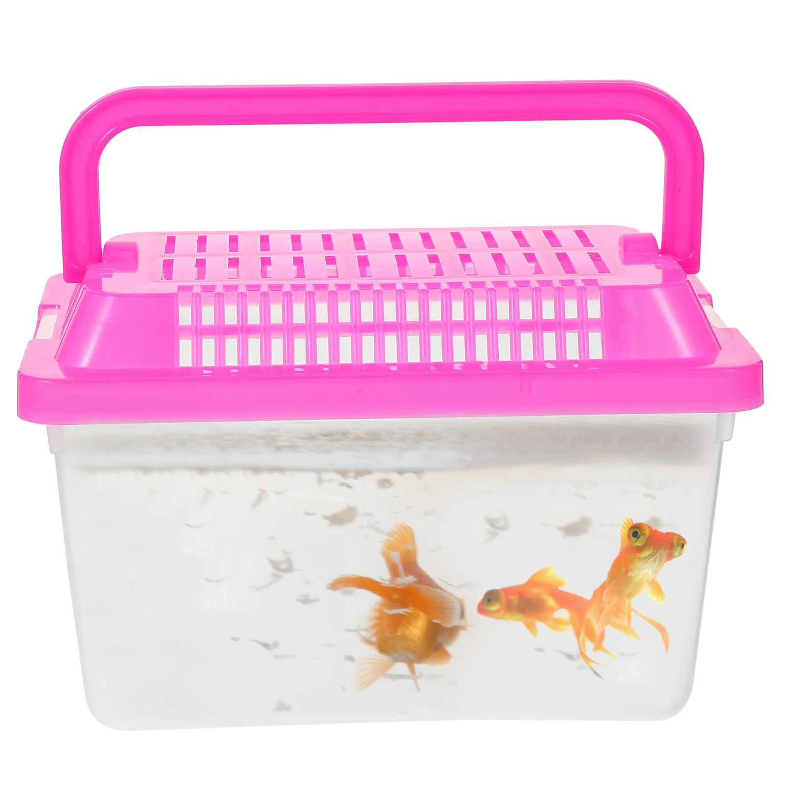 

Pet Transport Box Small Clear Fish Tank Portable for Kids Hamster Cage Tanks with Handle Plastic Handheld Mini