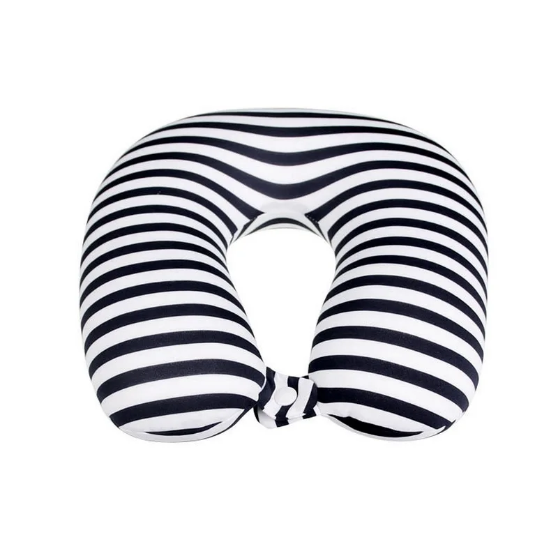 Striped U-shape foam particle pillow travel drive office neck pillow Health Care Headrest pillows reading almohada travesseiro