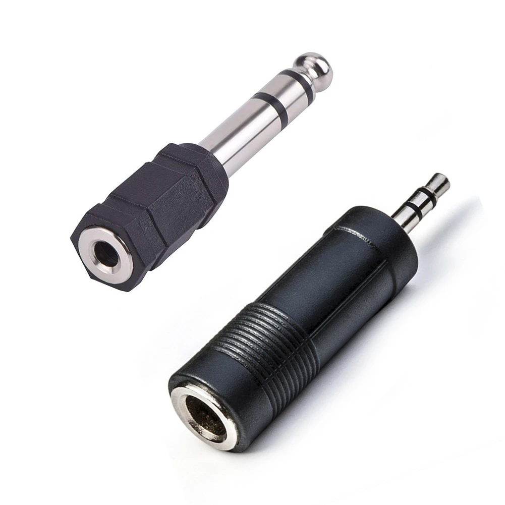 3.5mm fêmea para 6.35mm macho fone de ouvido estéreo adaptador de microfone de áudio conector de microfone 6.35mm a 3.5mm 3.5mm a 6.35mm