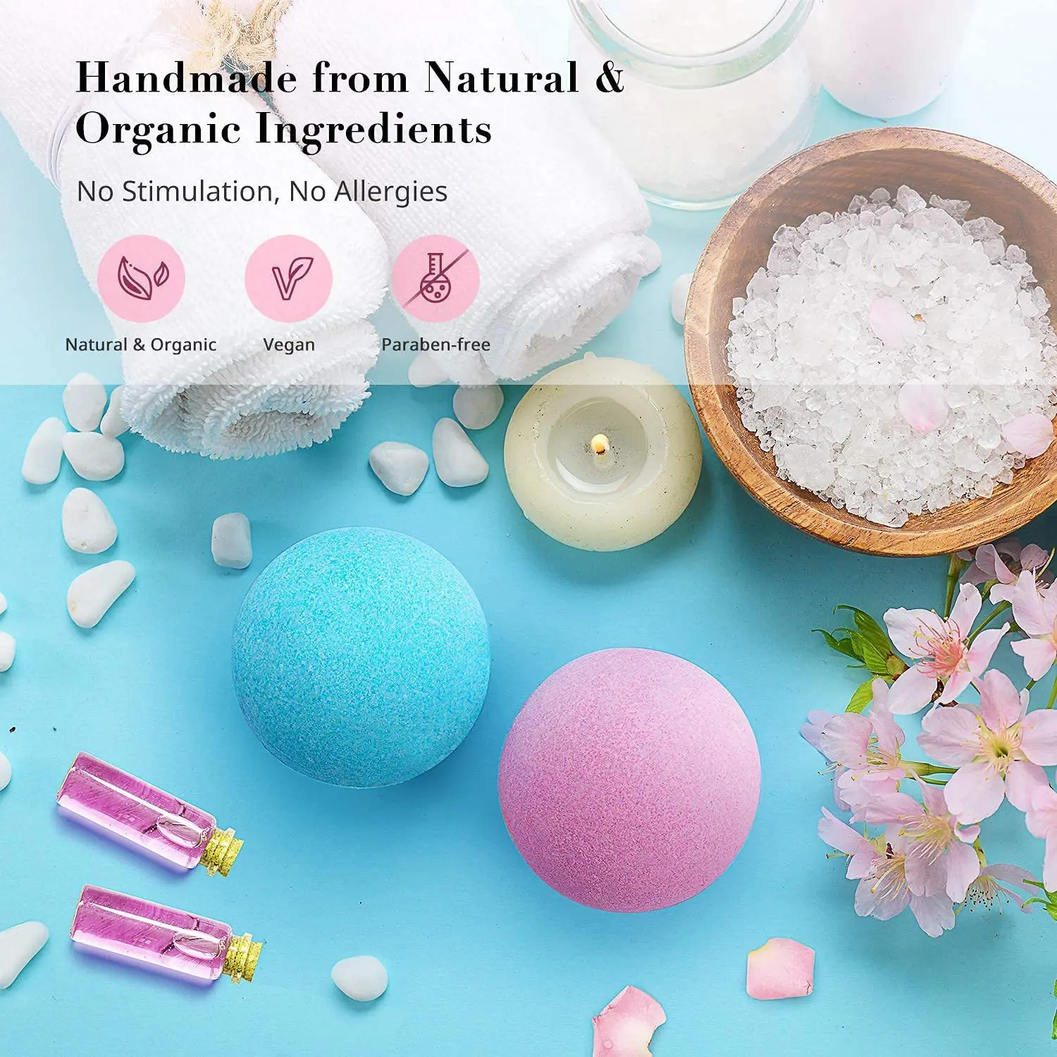 17 styles Shower Bath Salt Ball Dried Flower Ease Tension Natural Essential Oil Bubble Bouncy Explosion Bath Ball Clean Bathtub