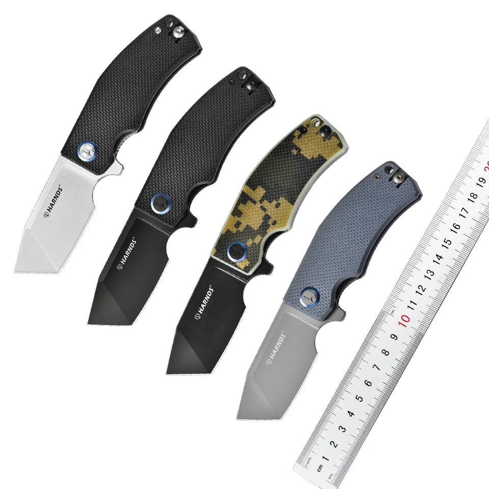 

Карманный нож HARNDS Revenant D2, стальной складной нож, нож Tanto Blade EDC с карманным зажимом, ручкой G10, походные ножи для выживания