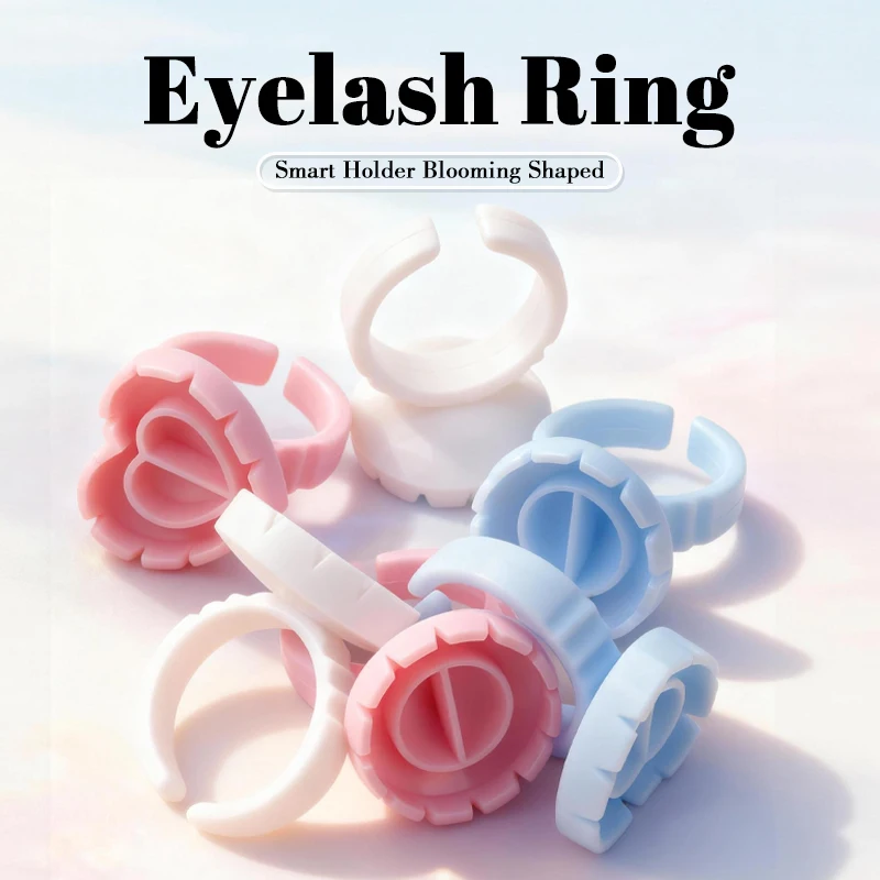 

winky beauty 100pcs/Set Eyelash Extension Glue Rings Glue Holder Tool Kit Set Professional Makeup Disposable Adhesive Eyelash