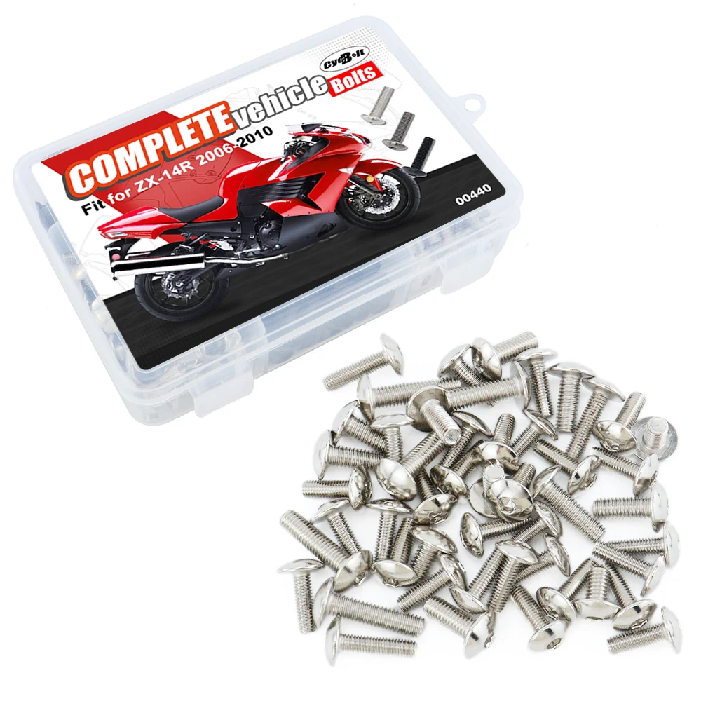 

For Kawasaki ZX-14R 2006-2009 2010 ZX14R ZX14-R Fairing CIips Nuts Screws Grommets Motorcycle Complete Full Fairing Bolts Kit
