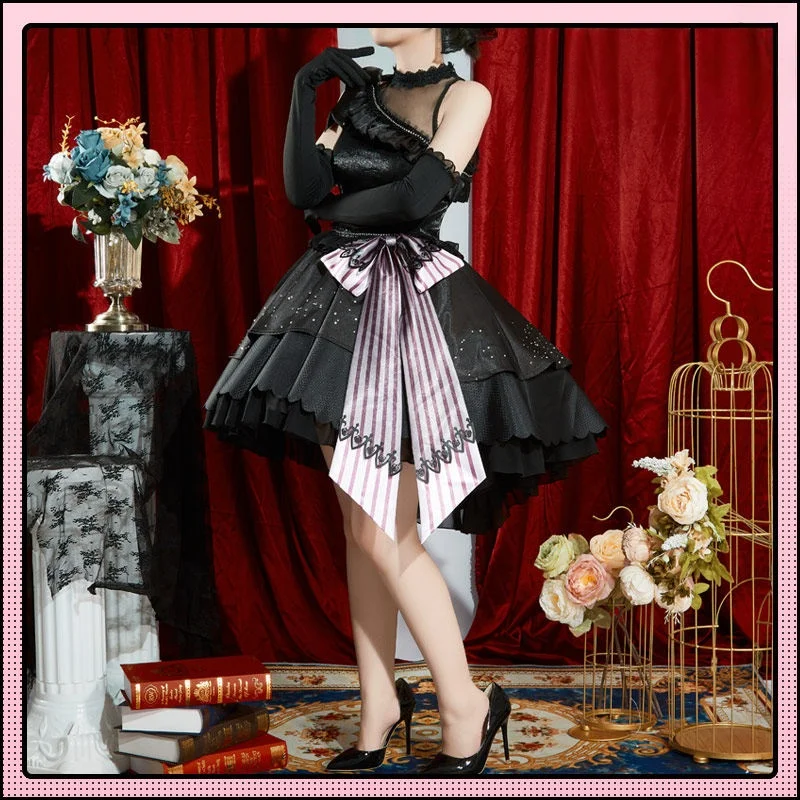 Игра Pretty Derby Curren Chan Косплей Костюм Хэллоуин Рождество Игра Вечеринка Комикс Женщина Лолита Размер S-XXL Черное Платье
