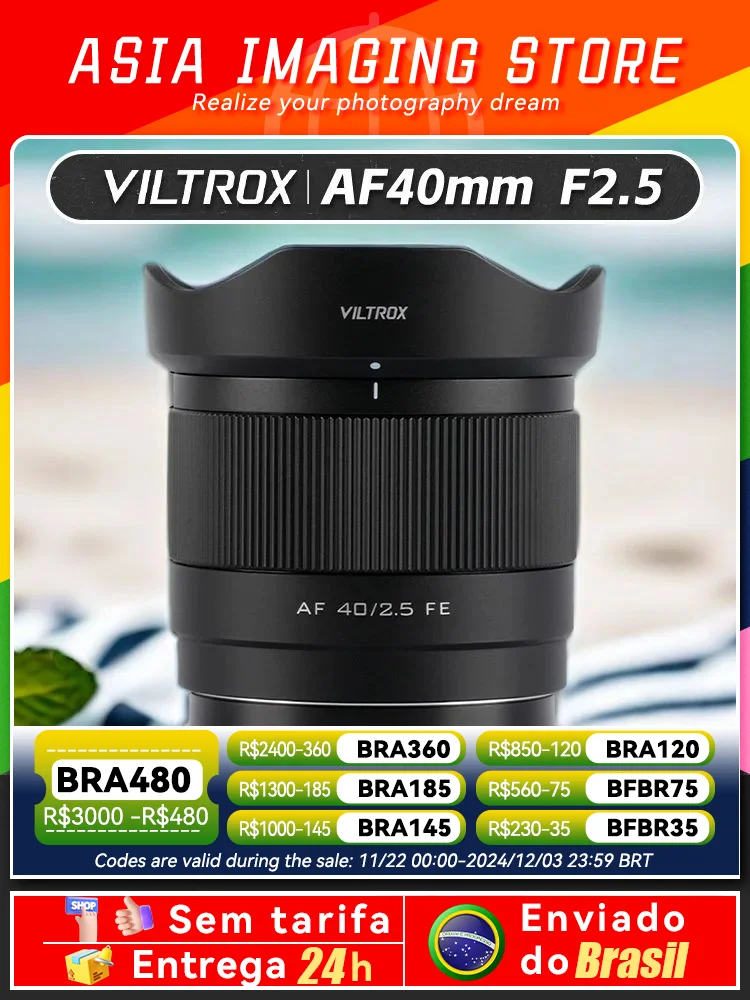 【 Do Brasil 】Viltrox AF 40mm F2.5 Auto Focus Full-Frame  Camera Lens for Nikon Z A7 A7II A7III A7IV  A7SIIZF ZFC Z6 Z7 II 40 2.5