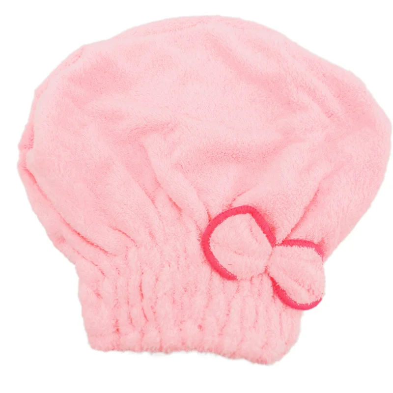 Bonnet de serviette en microfibre à séchage rapide, enveloppé d'un nœud de Spa, absorbant, ne perd pas facilement ses cheveux, blanc, rose clair, bleu, rouge, violet clair