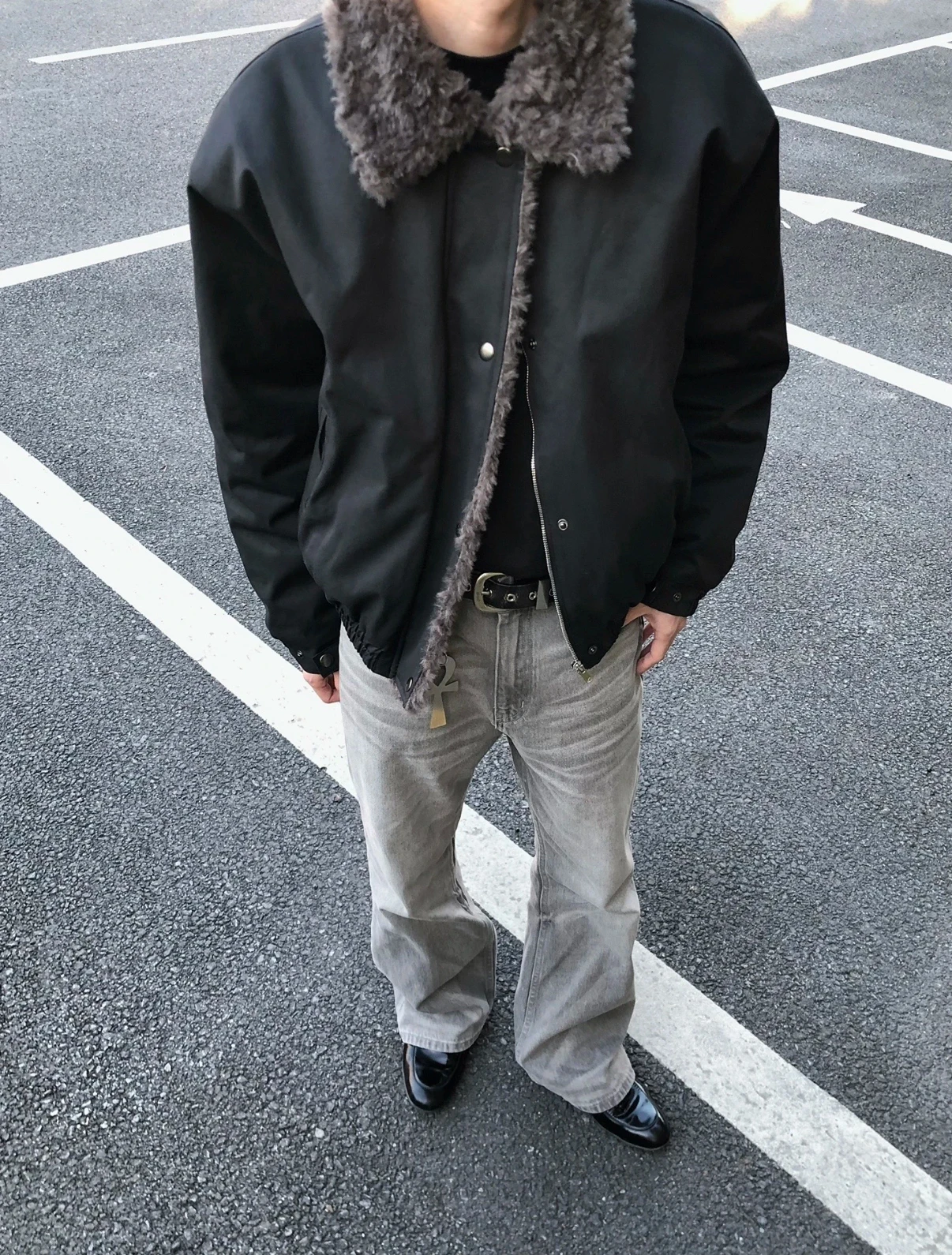 

Куртка-бомбер White Antelope 2025 зимняя, с постоянной температурой, теплая, с меховым воротником, хлопковая, из шелковистого хлопка