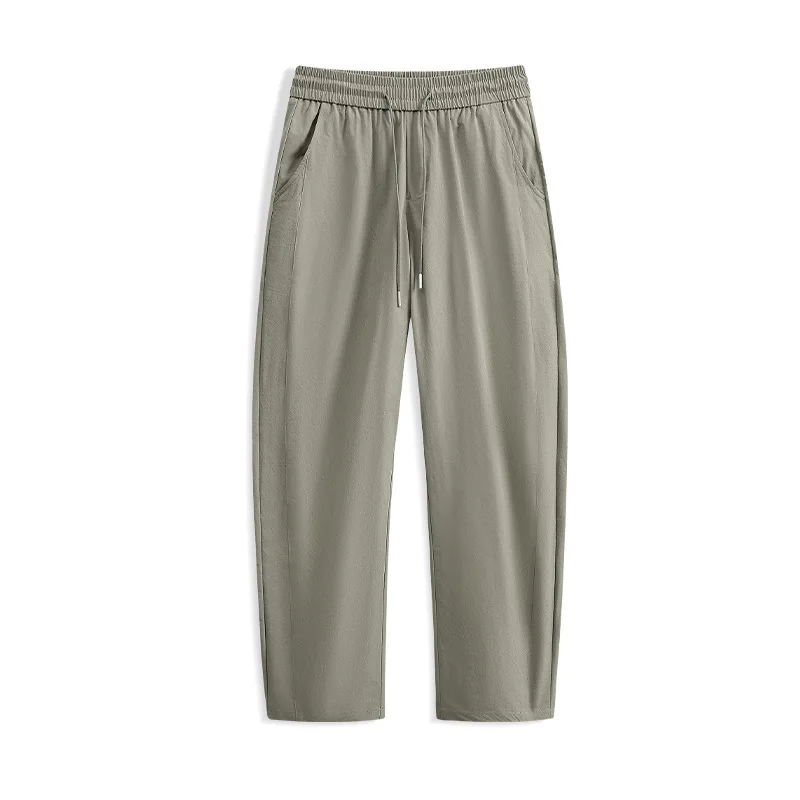 Celana Kasual Olahraga Kaki Lebar Lurus Bersirkulasi Jaring Warna Polos Tipis Musim Panas Anak Laki-laki Merek Fashion Amerika