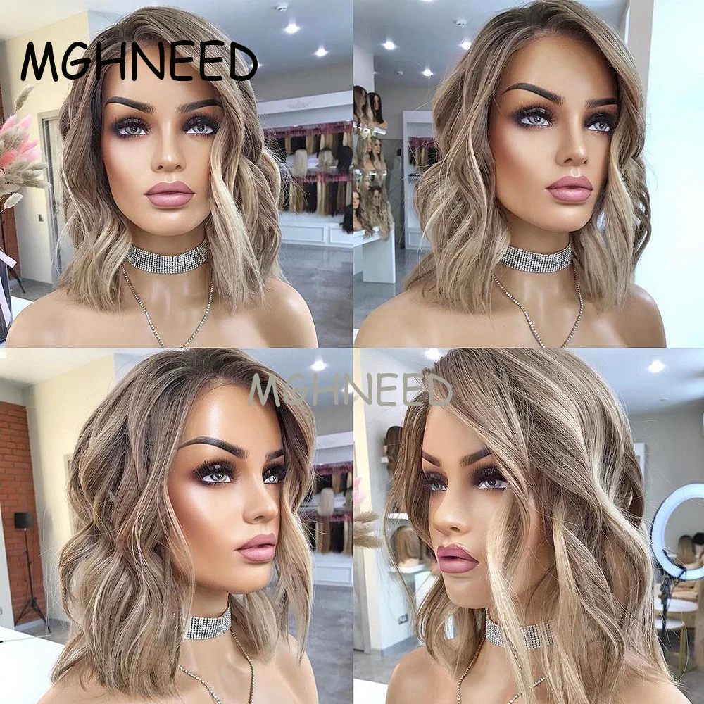 Ash Blonde Pruik Hoogtepunt Menselijk Haar Gekleurde Braziliaanse 360 Full Lace Pruiken Voor Vrouwen Natuurlijke Haarlijn