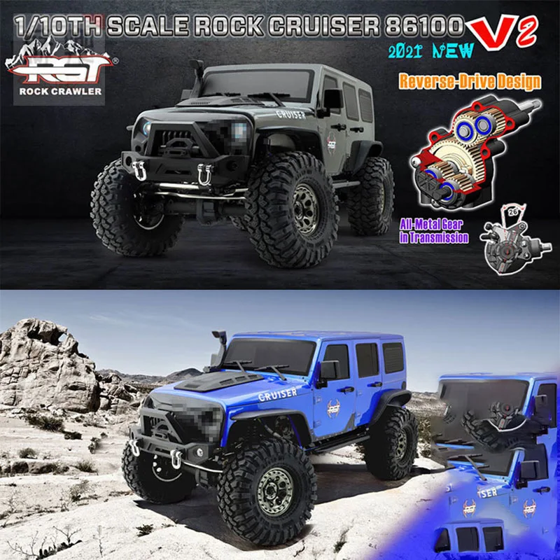 

RGT Rock Cruiser EX86100 V2 2.4GHz 4WD RTR with Battery 1/10 RC Electric Remote Control Model Car Crawler Adult Children's Toys