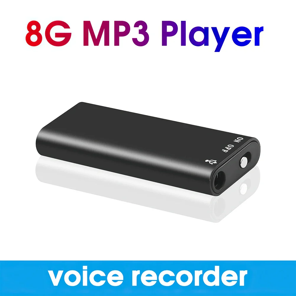 Mini 8GB Voice Recorder Digital Audio Mini Dictaphone Record MP3 Player USB Pen Voice Activated Recording WAV with Earphones