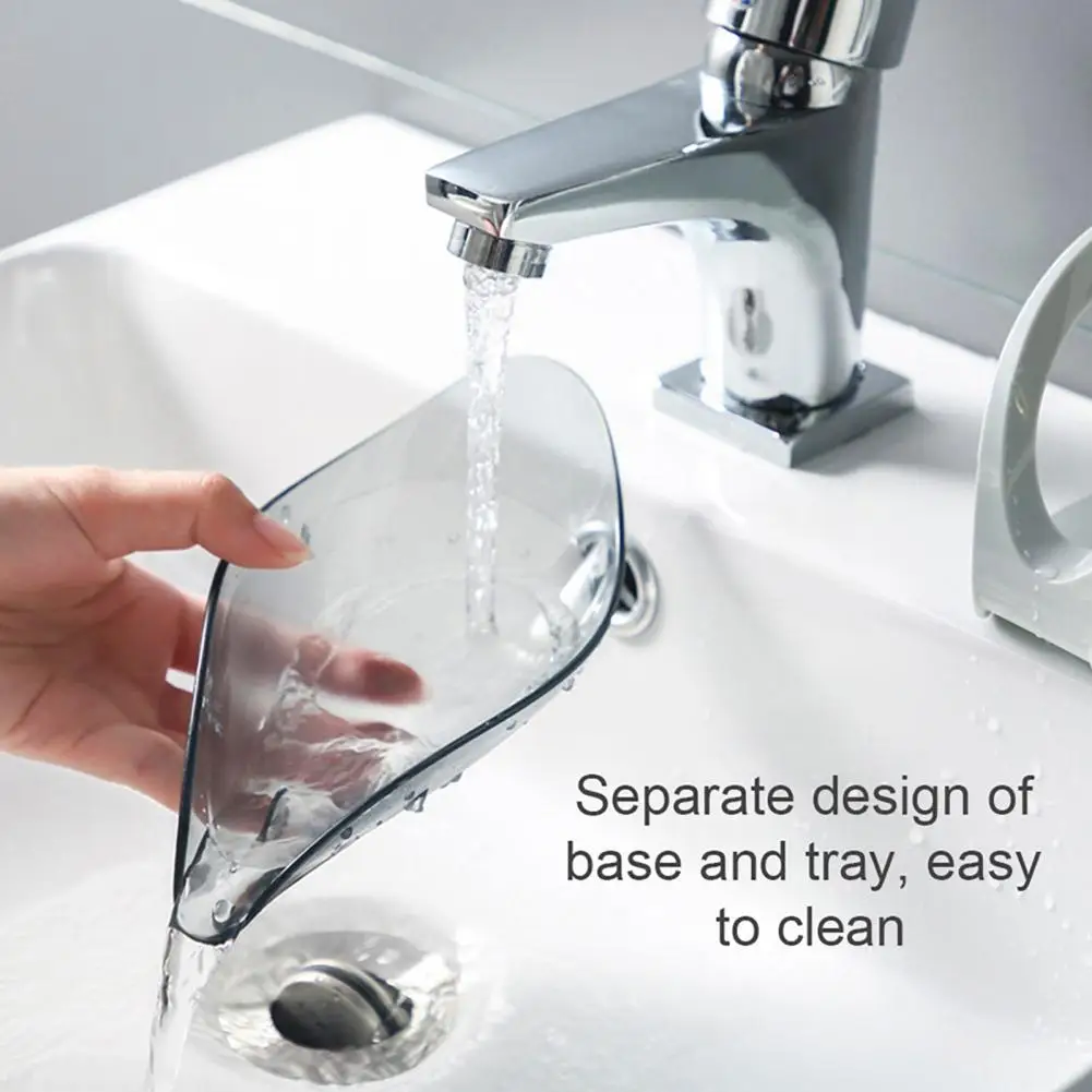 Soap Dish with Separate Design Leaf Shape Soap Dish for Bathroom Kitchen Sink Non-slip Easy to Clean Soap Holder for Bathroom