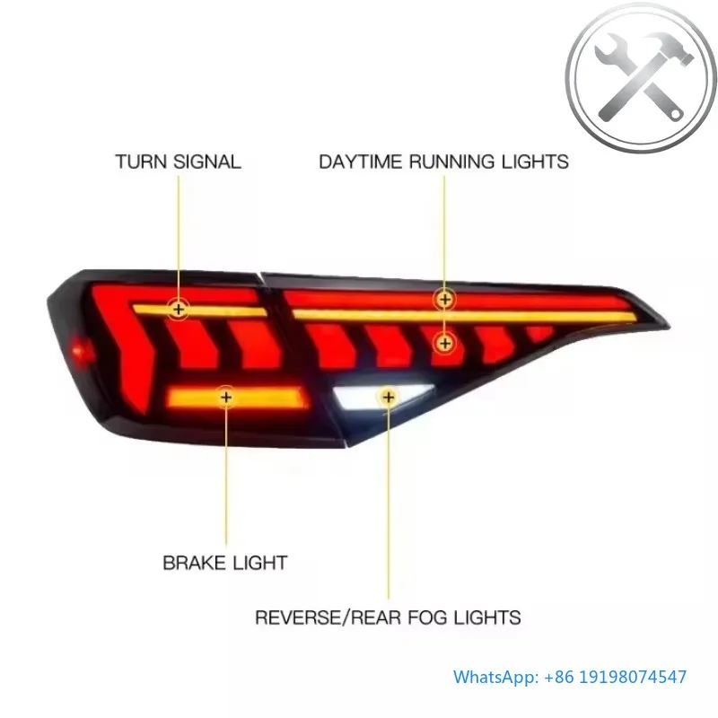 

2022-2023 Compact Sports Car 11th Gen Full LED Taillights Assembly Plug And Play Sequential Turn Signal 6000K Waterproof Auto Pa